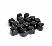 1/2 lb a granel caída Natural negro obsidiana tallada Cubo de cristal para Sanación Reiki piedras Semi-preciosas con una bolsa libre 2024 - compra barato