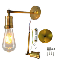 Nordic Creative Adjustable E27 Wall Light Retro Iron Gold Bronze Aisle Wall Lamp For Restaurant Bar Cafe Bedroom Apartment Hotel 2024 - buy cheap