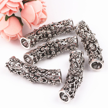 10pc Vintage Alloy Antique Silver Flower Design Connector Pendant Fit Bracelet Necklace Jewelry Accessories Metal Making 11X43mm 2024 - buy cheap