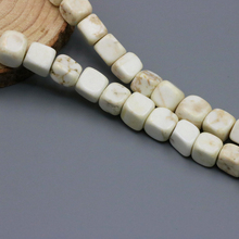 Square shape white Turkey stone 6-7mm loose beads 15" 2 piece/lot DIY  women accessory jewelry making design 2024 - buy cheap