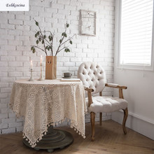 Free Shipping Beige Crocheted Round Tablecloth Cover Mantel De Mesa Multifunction Redondo Obrus Nappe Toalhas De Mesa Manteleria 2024 - buy cheap