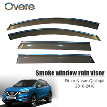 OVERE Новый 1 комплект Дымовое окно дождевой козырек для Nissan Qashqai 2016 2017 2018 Стайлинг ABS Vent солнечные дефлекторы защитные аксессуары 2024 - купить недорого