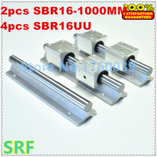 High quality 2pcs 16mm diameter linear guide support rail SBR16 L1000mm aluminum assembles  + 4pcs SBR16UU  Linear Motion Blocks 2024 - buy cheap