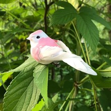 Pássaros com penas de espuma artificial com clipe/pé, 6 peças, pássaros rosa decorativos para decoração de mesa de festa de casamento diy, decoração de jardim 2024 - compre barato