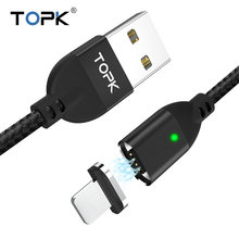 TOPK Q-FLine Magnetic 8-Pin USB Cable Fast Charging Data Sync USB Cable For iphone X Xs Max 8 8 Plus 7 6 6s 5 For iphone charge 2024 - buy cheap