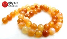 Qingmos Natural 8mm Round Orange Mixed Color Natural Agates Loose Beads for Jewelry Making Necklace Bracelet DIY 15" Strands 674 2024 - buy cheap