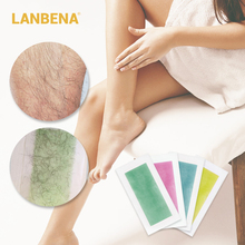 LANBENA-tiras de cera para depilación profesional, papel de cera fría de doble cara para Bikini, pierna, cuerpo y cara, 20 piezas verano 2024 - compra barato