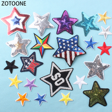 ZOTOONE-Parches de hierro de estrellas salvajes para ropa, aplique de lentejuelas para ropa, parches de bordados para hacer manualidades, decoraciones en camisetas y bolsos 2024 - compra barato