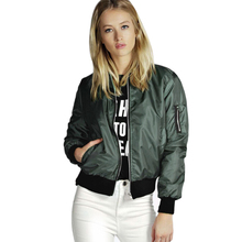 Chaquetas finas básicas para mujer, chaqueta Bomber de cuello alto, informal, de manga larga, prendas de vestir exteriores para primavera y otoño, 2019 2024 - compra barato