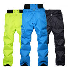 Зимние лыжные штаны, мужские водонепроницаемые теплые плотные штаны для сноуборда, уличные походные лыжные штаны, лыжные дышащие лыжные брюки, 6 цветов 2024 - купить недорого