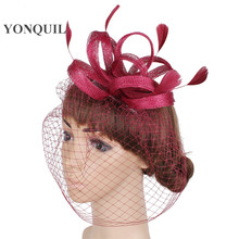 Sinamay Fascinator Hats Very Nice Bridal Wedding Hair Accessoires Free Shipping Retail And Wholesale 17Color High Quality MYQ115 2024 - buy cheap
