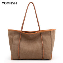 YOOFISH Лидер продаж Новые Модные холщовые сумки на одно плечо, повседневные сумки большой вместимости XZ-089 Бесплатная доставка. 2024 - купить недорого