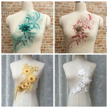 Cuentas de lentejuelas 3D de flores DIY, Apliques de encaje para coser, parches florales para vestido de novia, 1 unidad 2024 - compra barato