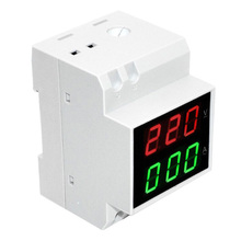 Voltímetro digital ac com tela, medidor de tensão e corrente, em vermelho, verde, tamanhos 200-450v e 0.2 a 2024 - compre barato