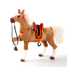 cute simulation brown horse toy polyethylene&furs horse with saddle gift about 24x7x21cm 0983 2024 - buy cheap