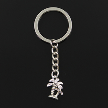 Fashion 30mm Key Ring Metal Key Chain Keychain Jewelry Antique Silver Color Plated Palm Tree Coconut 18x13mm Pendant 2024 - buy cheap