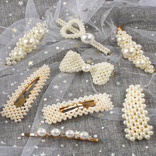 Coreano Ins perla Clip de pelo Barrettes temperamento chica elegante horquillas accesorios para el cabello moda estilo ornamento mujeres joyería nuevo 2024 - compra barato