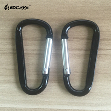 20pcs Aluminum Carabiner Snap Hook Keychain For Paracord Outdoor Activities Hiking Camping Black 2024 - buy cheap