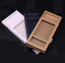 10pcs Black white Kraft paper drawer box with pvc Window phone case packaging gift packing paper window box 2024 - buy cheap