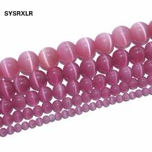 Free Shipping Natural Stone Rose Red Opal Natural Cat Eye Beads Round Beads For Jewelry Making DIY Bracelet 4/6/8/10/12 MM 2024 - buy cheap