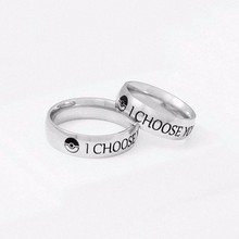 I Choose You Ring Couple Stainless Steel Engagement Rings for Him and Her Ring of Promise of Pokemon Fans Man Woman Jewelry 2024 - buy cheap