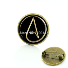 Atheism movement logo badge atheist Atom symbol metal pin steam punk metatrons cube Legend Triangle men women brooches T524 2024 - buy cheap
