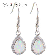 Zirconia Water Drop design Super supplier White fire opal Silver Stamped Fashion Jewelry Dangle Earrings Fine jewelry OE299 2024 - buy cheap