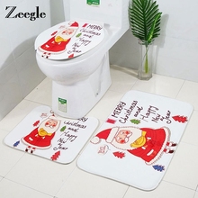 Zeegle conjunto de esteira do banheiro decoração de natal tapete de banho antiderrapante tapete de banheiro de espuma macia tapete de banho absorvente 2024 - compre barato
