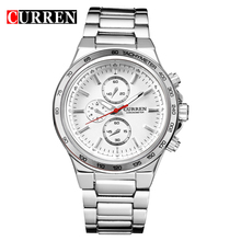 CURREN silver cherish every minute and second 3 ATM water proof men's quartz watch,with gift box 8011 2024 - buy cheap