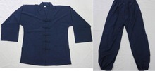 Conjunto de roupas moda outono e primavera taoist tai chi uniformes artes marciais kung fu taoismo roupas azul escuro 2024 - compre barato