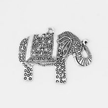 10PCS Large Lucky Elephant Charms Pendants for Necklace Jewelry Findings Making 48x34mm 2024 - buy cheap