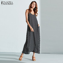 6 Color Sexy 2021 ZANZEA Women Strapless Polka Dot Casual Loose Long Maxi Summer Dress Cotton Beach de verano Vestidos  2024 - buy cheap