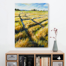 Skilled Artist Handmade High Quality Abstract Landscape Wheat Field Oil Painting on Canvas Beautiful Country Landscape Painting 2024 - buy cheap