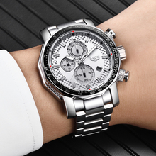 Men Watches LIGE Top Brand Luxury Big Dial Business Chronograph Military Quartz Watch Men Stainless Steel Waterproof Sport Watch 2024 - compre barato