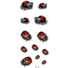 Ladybug Beatle 3d Temporary Tattoo Body Art Flash Tattoo Stickers 20*10cm Waterproof Henna Selfie Fake Tattoo Sticker 2024 - buy cheap