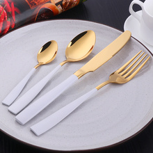 4 Pcs/Set Dinnerware Set White Black Gold Stainless Steel Food Spoon Fork Knife Tableware Kitchen Cutlery Set 2024 - buy cheap