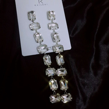 Fashion fine jewelry charm earrings bling stones simple long drop cube crystal jewelry dangle earrings Brincos 2024 - buy cheap