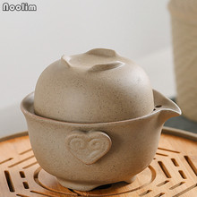 NOOLIM Drinkware Xícara de Cerâmica Conjuntos de Chá Tradicional Chinesa Kung Fu Jogo de chá Em Cerâmica Conjunto Bule de Chá Xícara de Chá De Viagem Portátil Teaware 2024 - compre barato