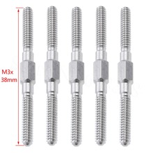 5pcs/Lot M3 X 1.5" (38mm) Basher Double Thread End Tight Steel Push Rod Hex CW / CCW For RC Car Airplane 2024 - buy cheap