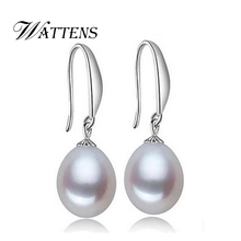 WATTENS Genuine Natural Freshwater Pearl earrings, Pearl Jewelry with Drop earrings,925 Sterling Silver earrings for women gift 2024 - buy cheap