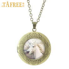 Белая медальон с лошадью TAFREE, Трендовое винтажное ожерелье с подвесками в виде животных, высокое качество, мужские и женские украшения, подарки N560 2024 - купить недорого