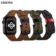 Leather Strap For Apple Watch band apple watch 4 3 5 band 44mm/40mm iwatch band 42mm/38mm correa bracelet watchband belt series 2024 - buy cheap