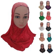Islamic Amira Kids Girls Muslim Hijab Scarf Head Wrap Cover Cap Paryer Hat Underscarf Arab Shawl Turban Stole Neck Cover Fashion 2024 - buy cheap