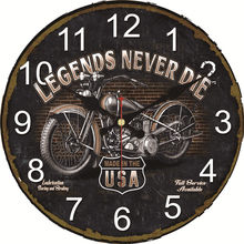 Black Vintage Wall Clock Motorcycle Design Sports Race  Large Silent For Living Room Old Route 66 Home Watch Wall Gift 2024 - buy cheap