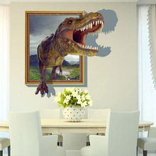 [Fundecoração] novo dinossauro dos desenhos animados adesivos de parede para quartos crianças quarto casa arte decalques diy removível decoração da parede 2024 - compre barato