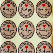 180pcs/lot 38*38mm Round Thank you Hand Made Stickers Kraft Label Sticker DIY For Gift Cake Baking Sealing Sticker 2024 - buy cheap