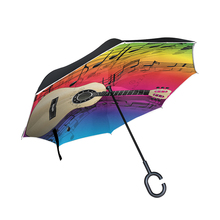 Music Guitar Windproof Reverse Folding Double Layer inverted Car Umbrella Self Stand Upside Down Women's Rain Umbrella C Handle 2024 - buy cheap