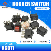 10Pcs KCD11 Boat Rocker Switch 10x15mm 2Pin/3Pin Snap-in On-Off/On-Off-on Push Button Switch 3A/250V with LED Lamp 2024 - buy cheap