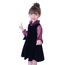 spring girl clothes age for 4-14 teenage back to school outfits long-sleeve blouse+dress two piece sets autumn clothes for girls 2024 - buy cheap