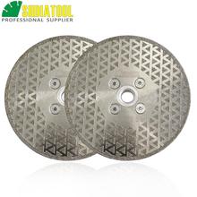 SHDIATOOL 2pcs Dia 5in/125mm 5/8-11 Flange Electroplated Diamond Cutting & Grinding Disc Saw Blade Single Side Coated  Wheel 2024 - buy cheap